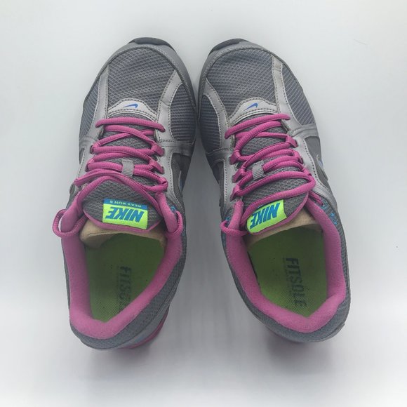 Nike Reax Run 8 Wmns Sz 9 Silver Blue Pink 599562 - Picture 5 of 7